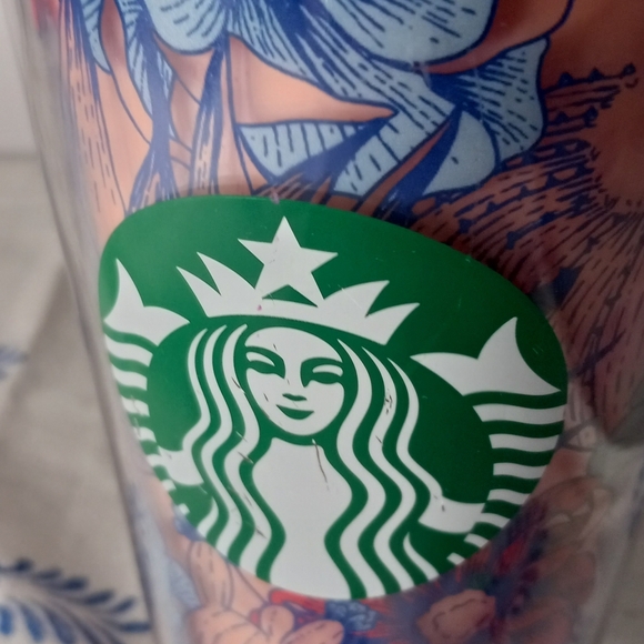 Starbucks Desert Cactus Floral 2019 Tumbler Pink Blue Lid 16 oz Acrylic - Picture 4 of 6